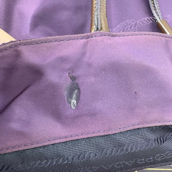 Prada Tessuto Nylon Jacquard Logo Tote in Viola Purple 16"x10" Shoulder Tote Bag - Picture 15 of 16